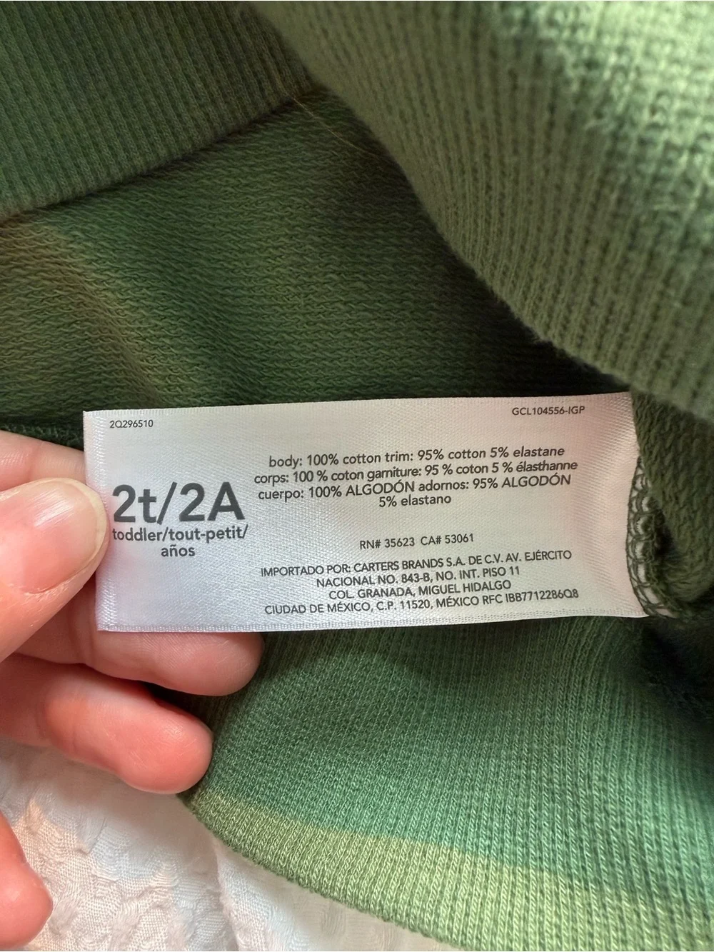Carter's Olive Green Toddler Hoodie